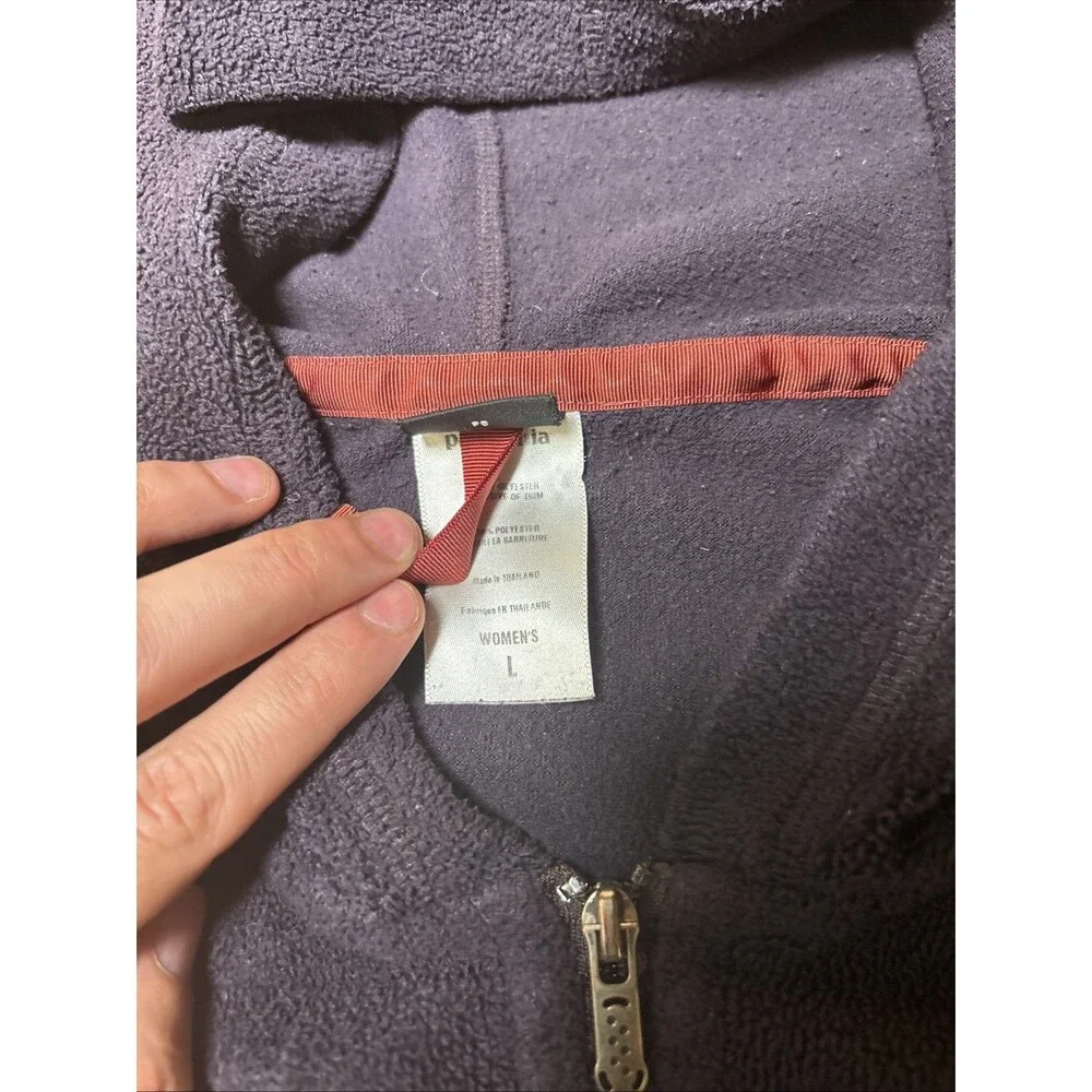 Vintage Rare Patagonia Women's Rhythm Full-Zip Fleece Purple Hoodie Jacket L D1